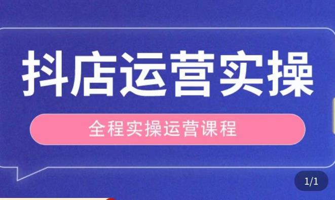 抖店运营全程实操教学课，实体店老板想转型直播带货，想从事直播带货运营，中控，主播行业的小白-氢气球网创资源库