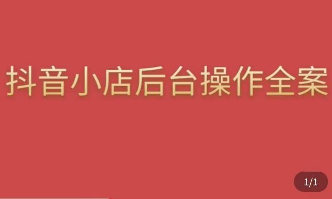 颖儿爱慕·抖店后台操作全案，对抖店各个模块有清楚的认知以及正确操作方法-氢气球网创资源库