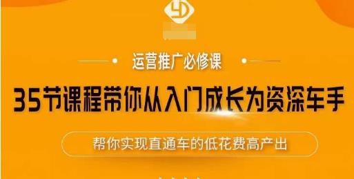 35节课程带你从入门成长为资深车手，让系统学习直通车成为可能，帮你实现直通车的低花费高产出-氢气球网创资源库