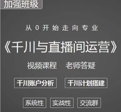 阳光哥·千川图文与直播间运营，从0开始走向专业，包含千川短视频图文、千川直播间、小店随心推-氢气球网创资源库