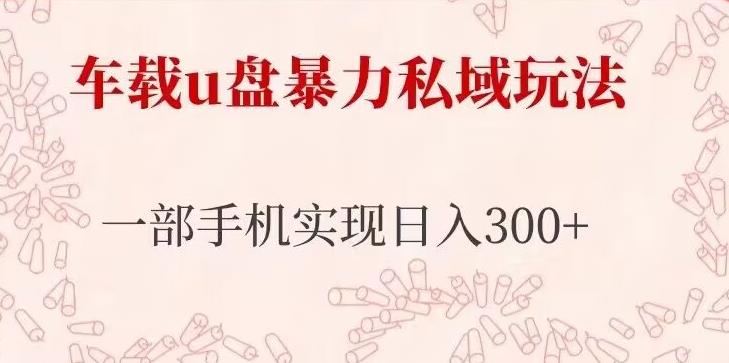 车载u盘暴力私域玩法，长期项目，仅需一部手机实现日入300+-氢气球网创资源库