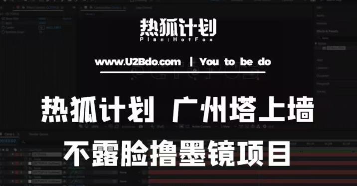 热狐计划抖音无人直播广州塔上墙，不露脸撸墨镜项目（素材+教程+插件）-氢气球网创资源库