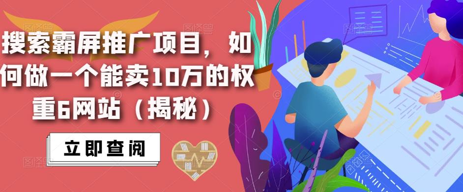 搜索霸屏推广项目，如何做一个能卖10万的权重6网站（揭秘）-氢气球网创资源库