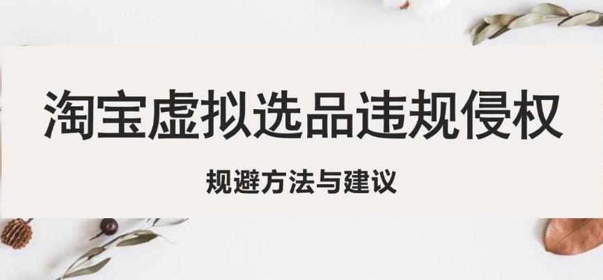 淘宝虚拟违规侵权规避方法与建议，6个部分详细讲解，做虚拟资源必看-氢气球网创资源库