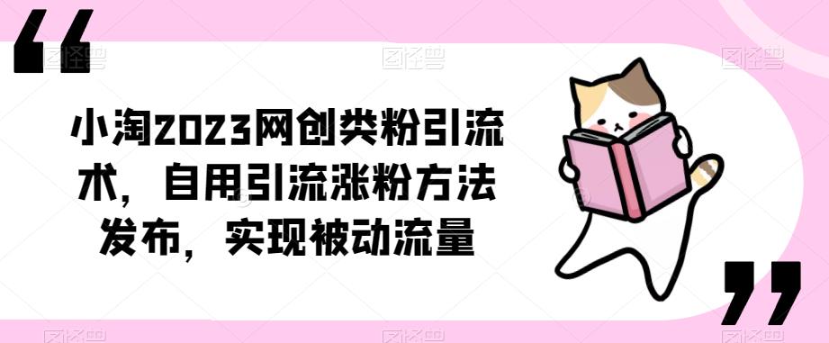 ​小淘2023网创类粉引流术，自用引流涨粉方法发布，实现被动流量-氢气球网创资源库