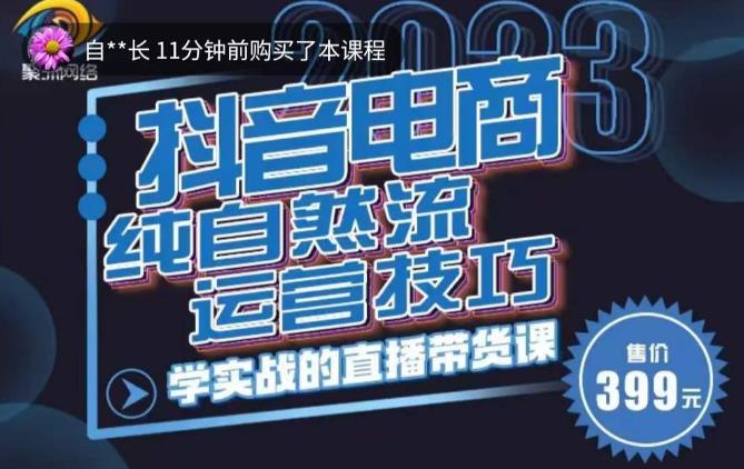 李扭扭·2023自然流运营技巧，纯自然流不亏品起盘直播间，实战直播带货课（视频课+话术文档）-氢气球网创资源库