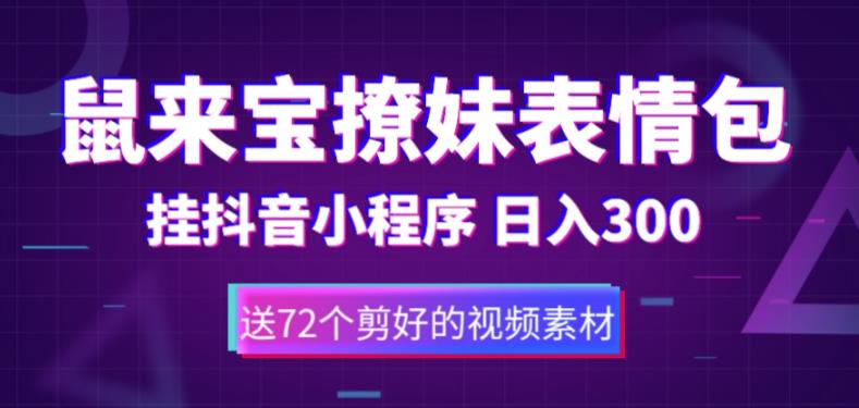 鼠来宝撩妹表情包，通过抖音小程序变现，日入300+（包含72个动画视频素材）-氢气球网创资源库