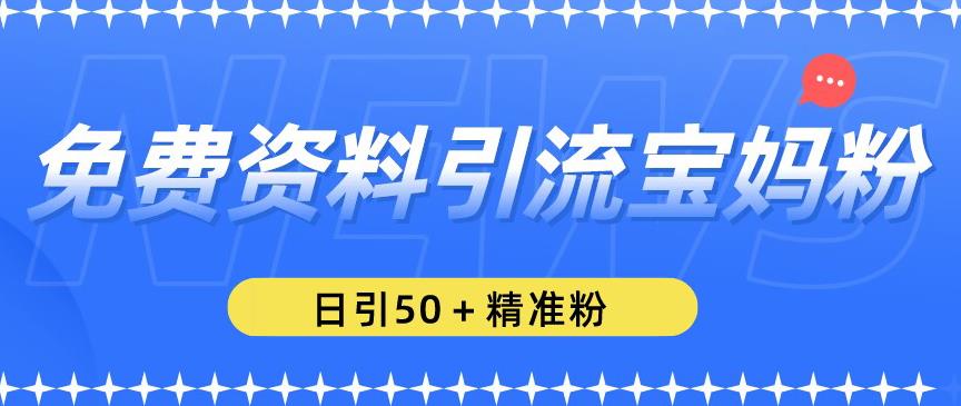 免费资料引流宝妈粉，日引50+精准粉【揭秘】-氢气球网创资源库