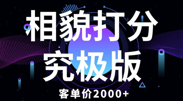 相貌打分究极版，客单价2000+纯新手小白就可操作的项目-氢气球网创资源库