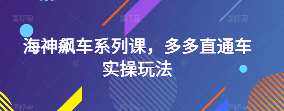 海神飙车系列课，多多直通车实操玩法-氢气球网创资源库