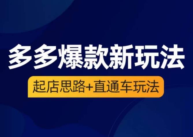 海神·多多爆款新玩法，​起店思路+直通车玩法（3节精华课）-氢气球网创资源库