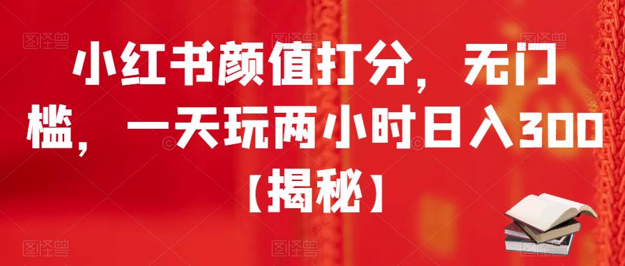 小红书颜值打分，无门槛，一天玩两小时日入300+【揭秘】-氢气球网创资源库