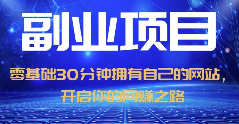 零基础30分钟拥有自己的网站，日赚1000+，开启你的网赚之路-氢气球网创资源库