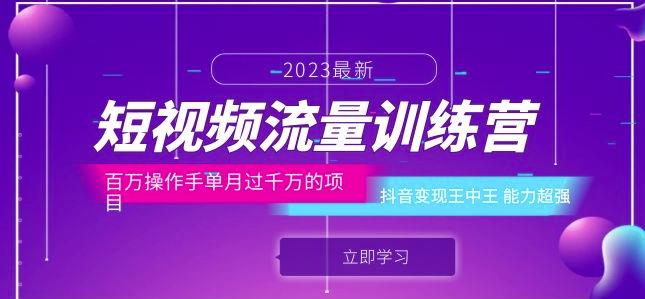短视频流量训练营：百万操作手单月过千万的项目：抖音变现王中王能力超强-氢气球网创资源库