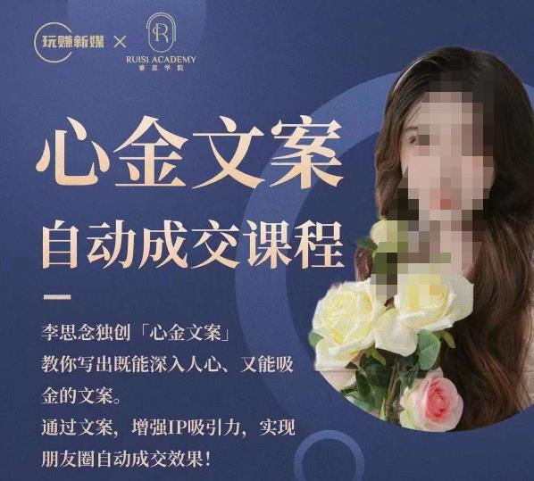 心金文案自动成交课程，教你写出既能深入人心又能吸金的文案，实现朋友圈自动成交效果-氢气球网创资源库