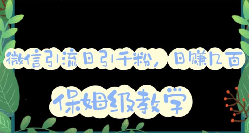 微信互推圈半自动引流方案，矩阵操作日引千人思路【详细视频教程】-氢气球网创资源库