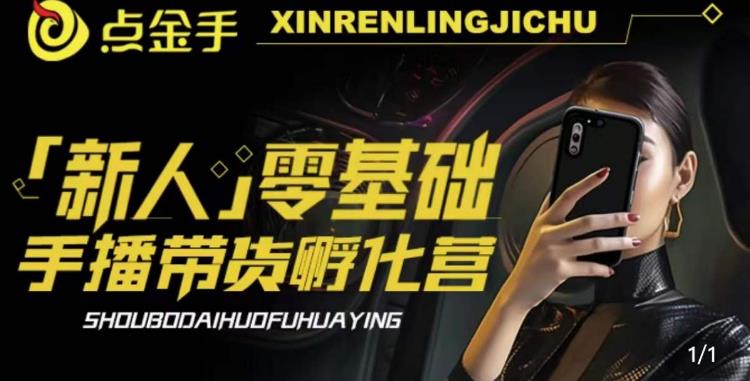 2023点金手·新人零基础手播带货孵化营：账号运营篇+主播话术篇+数据流量篇等-氢气球网创资源库