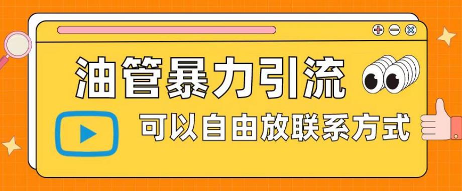 油管暴力引流，可以自由放联系方式【揭秘】-氢气球网创资源库