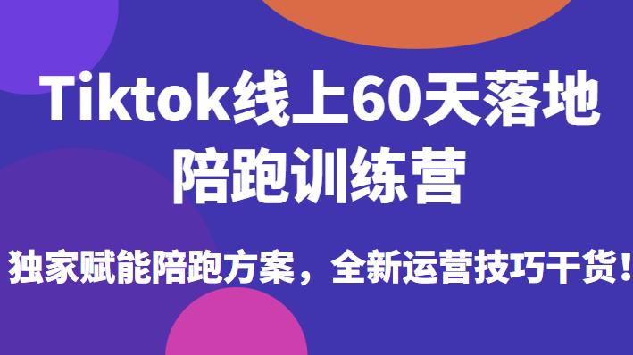 Tiktok线上60天落地陪跑训练营，独家赋能陪跑方案，全新运营技巧干货-氢气球网创资源库