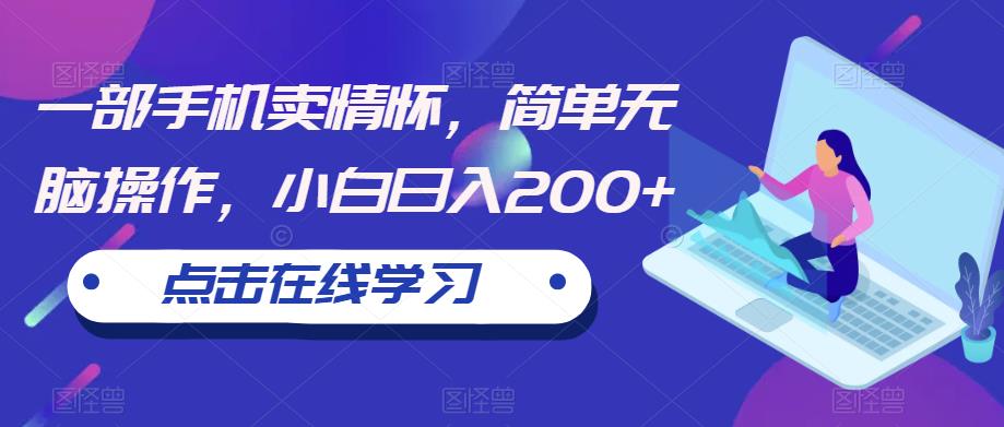 一部手机卖情怀，简单无脑操作，小白日入200+【揭秘】-氢气球网创资源库