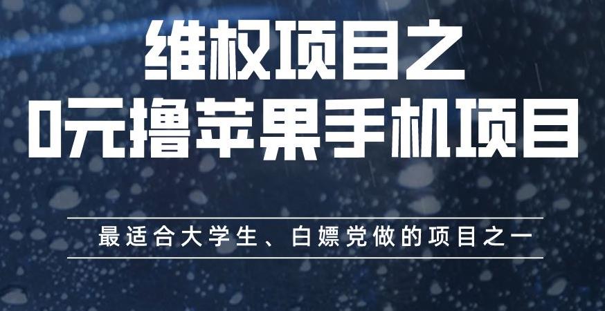 维权项目之0元撸苹果手机项目，最适合大学生、白嫖党做的项目之一【揭秘】-氢气球网创资源库