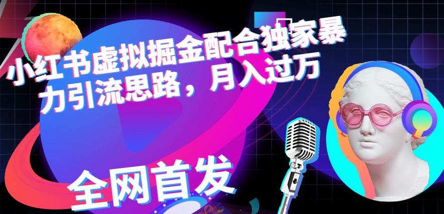 小红书虚拟掘金配合独家首发暴力引流思路，月入过万【揭秘】-氢气球网创资源库