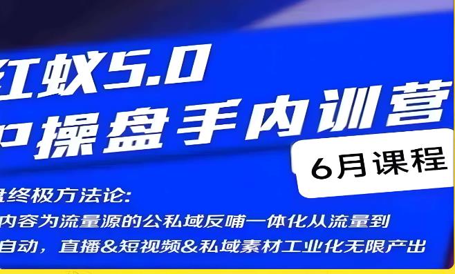 红蚁5.0IP操盘手内训营，IP操盘终极方法论-氢气球网创资源库
