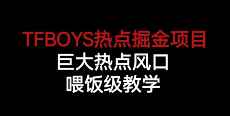 TFBOYS热点掘金项目，巨大热点风口，喂饭级教学-氢气球网创资源库