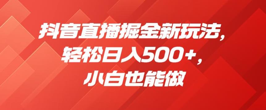 抖音直播掘金新玩法，轻松日入500+，小白也能做【揭秘】-氢气球网创资源库