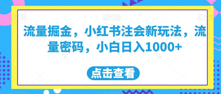 流量掘金，小红书注会新玩法，流量密码，小白日入1000+【揭秘】-氢气球网创资源库