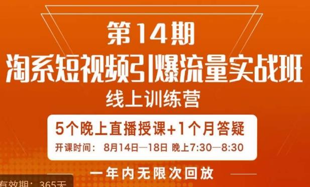 南掌柜·淘系短视频引爆流量实战班，​短视频是一个没有天花板的流量入口-氢气球网创资源库