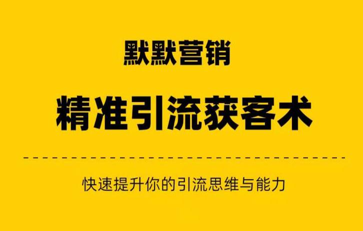 默默营销·精准引流+私域营销+逆袭赚钱（三件套）快速提升你的赚钱认知与营销思维-氢气球网创资源库