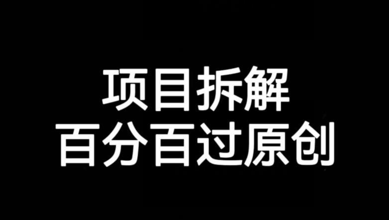 项目拆解赛道百分百过原创【揭秘】-氢气球网创资源库