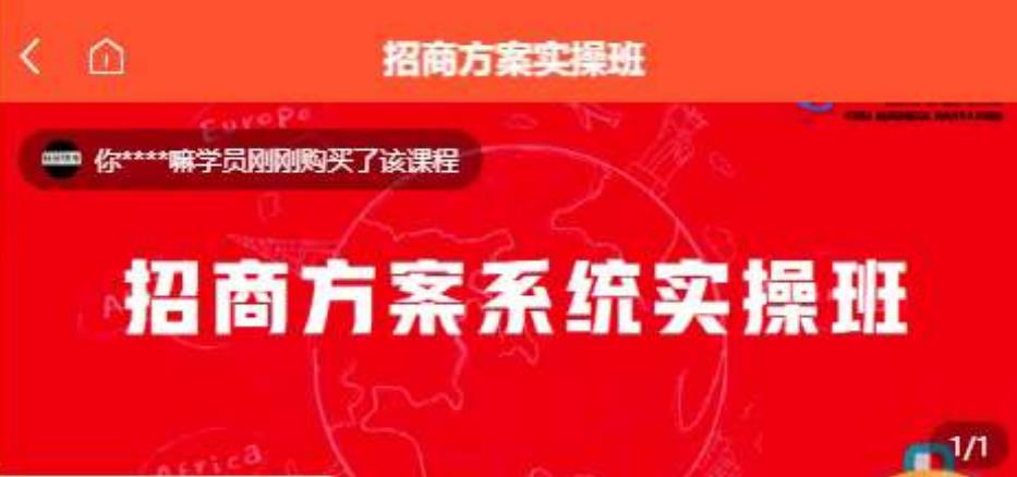 【一度招商】招商方案系统实操班 价值1980元-氢气球网创资源库