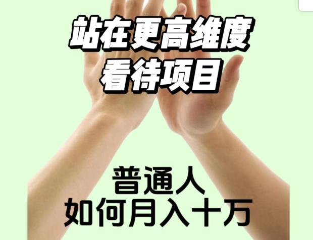 2023最火项目：站在更高维度看待项目，普通人如何月入十万【揭秘】-氢气球网创资源库