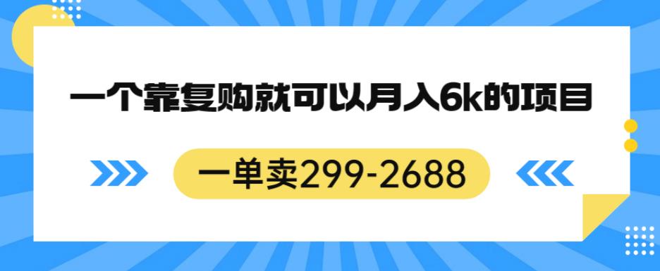 一单卖299-2688，一个靠复购就可以月入6k的暴利项目【揭秘】-氢气球网创资源库