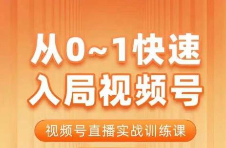 陈厂长·从0-1快速入局视频号课程，视频号直播实战训练课-氢气球网创资源库