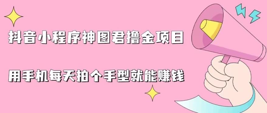 抖音小程序神图君撸金项目，用手机每天拍个手型挂载一下小程序就能赚钱【揭秘】-氢气球网创资源库