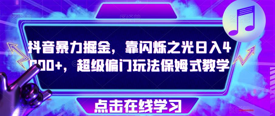 抖音暴力掘金，靠闪烁之光日入4000+，超级偏门玩法保姆式教学-氢气球网创资源库