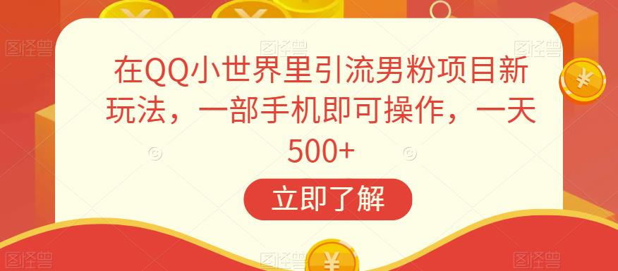 在QQ小世界里引流男粉项目新玩法，一部手机即可操作，一天500+【揭秘】-氢气球网创资源库