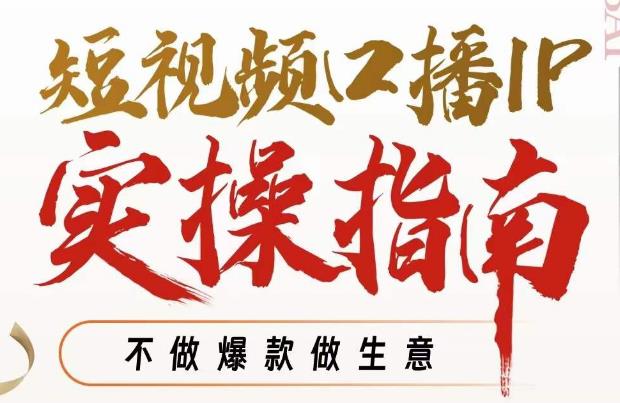 周百见·短视频口播IP实操指南视频课，不做爆款做生意-氢气球网创资源库