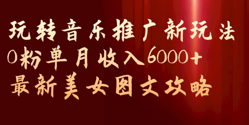 玩转音乐推广新玩法，0粉单月收入6000+，最新美女图文攻略【揭秘】-氢气球网创资源库