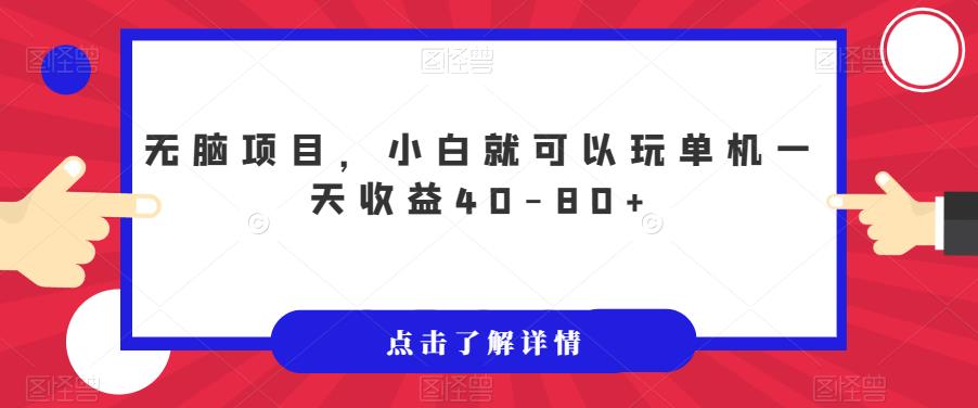 无脑项目，小白就可以玩单机一天收益40-80+【揭秘】-氢气球网创资源库