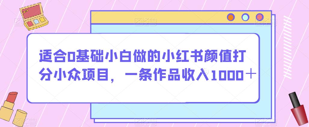 适合0基础小白做的小红书颜值打分小众项目，一条作品收入1000＋【揭秘】-氢气球网创资源库