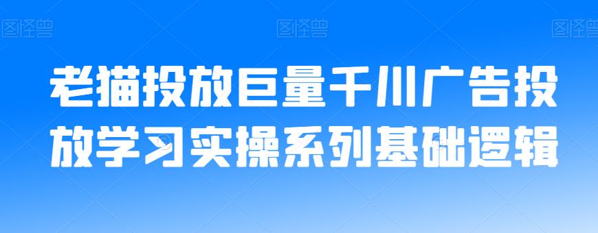 老猫投放巨量千川广告投放学习实操系列基础逻辑-氢气球网创资源库