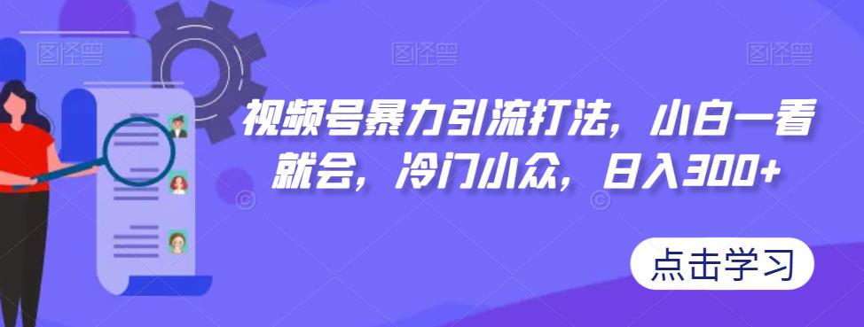 视频号暴力引流打法，小白一看就会，冷门小众，日入300+【揭秘】-氢气球网创资源库