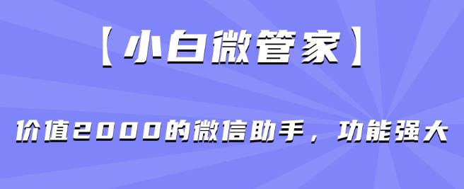 【小白微管家】价值2000的微信助手，功能强大-氢气球网创资源库