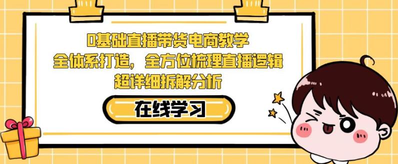 零基础直播带货电商教学，全方位梳理直播逻辑，超详细拆解分析-氢气球网创资源库