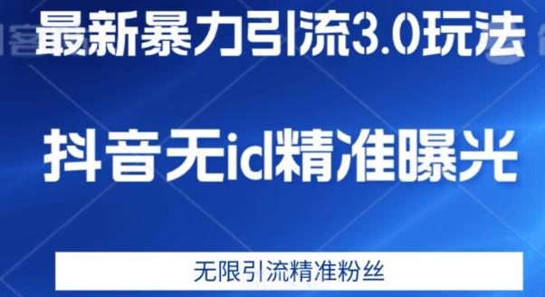 最新暴力引流3.0版本，抖音无id暴力引流各行业精准用户-氢气球网创资源库
