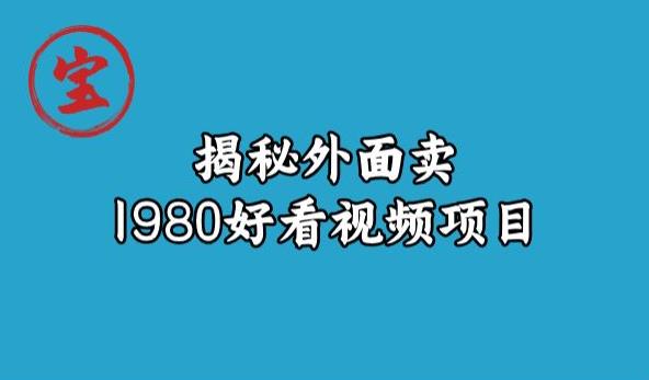 宝哥揭秘外面卖1980好看视频项目，投入时间少，操作难度低-氢气球网创资源库